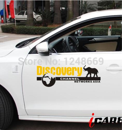 ڵ   ݻ PVC  ƼĿ 2   Į Ŀ ä SUV  ƼĿ/2 pcs Free shipping  Decal Discovery channel SUV Car Sticker on car door  Waterproof Reflective